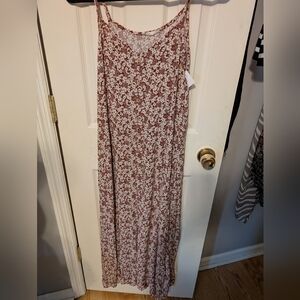 Floral Button-Front Maxi Dress in Dusty Rose